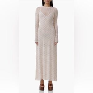 AFRM Paola Pink Polka Dot Maxi Dress